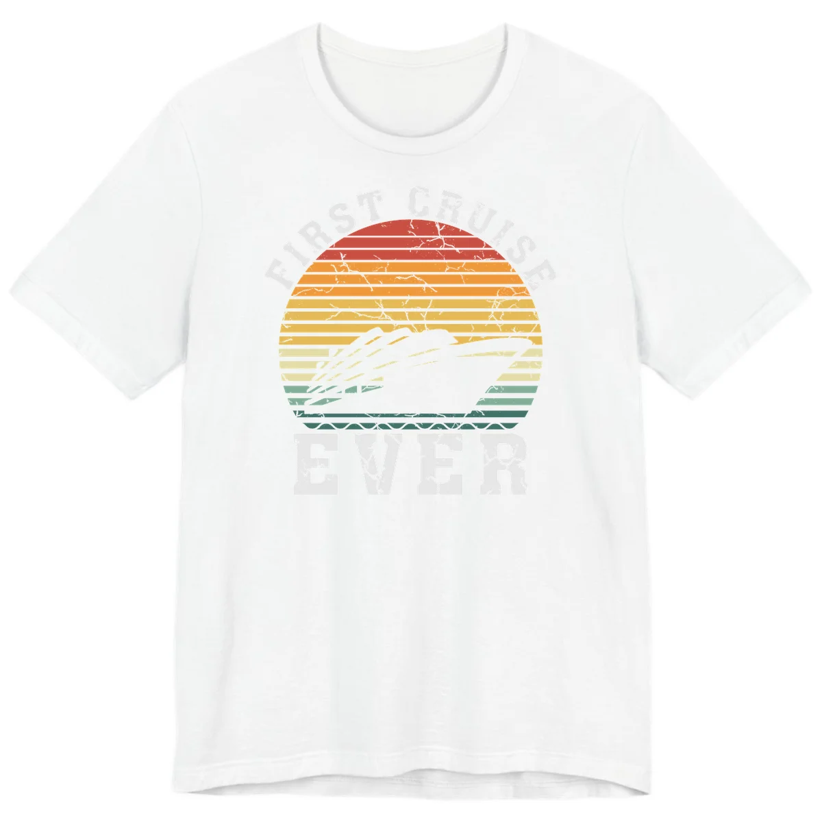 First Cruise Ever Retro Sunset Premium T-Shirt in White