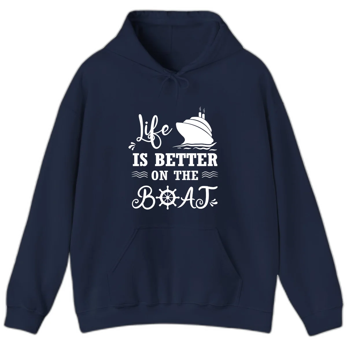 Life Is Better On The Boat Hoodie in Navy