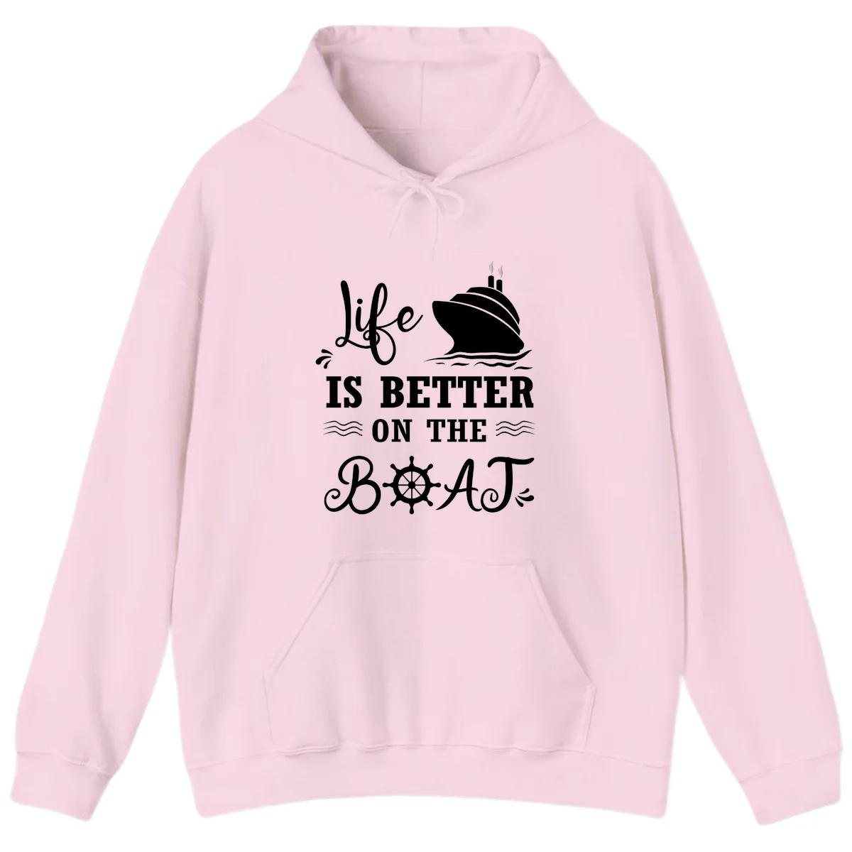 Life Is Better On The Boat Hoodie in Light Pink