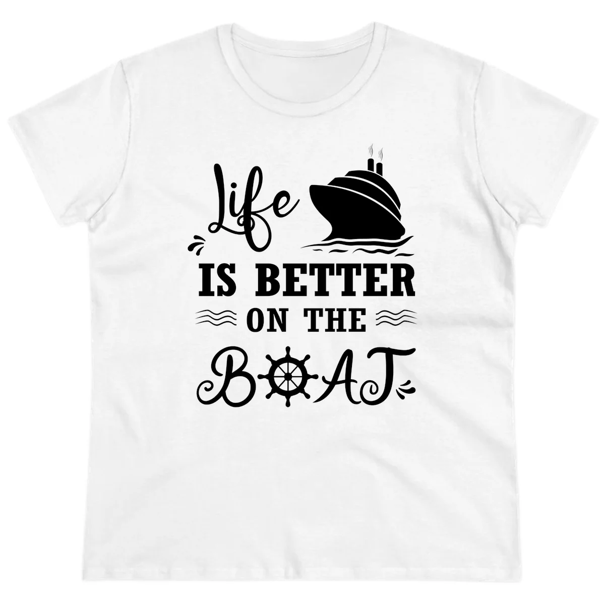 Life Is Better On The Boat Ladies Tee in White