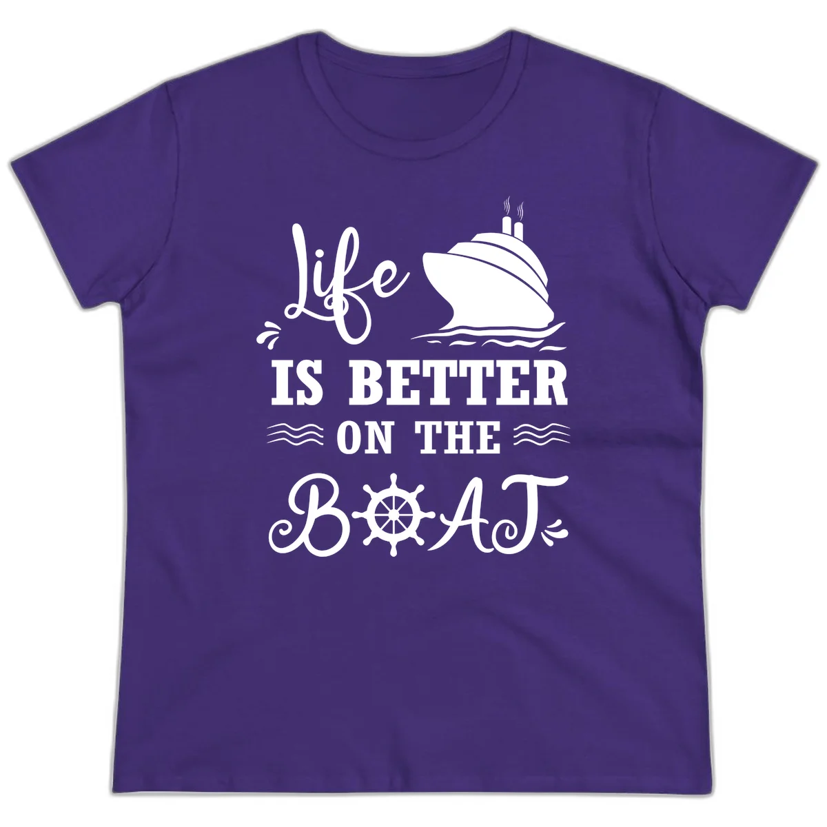 Life Is Better On The Boat Ladies Tee in Purple