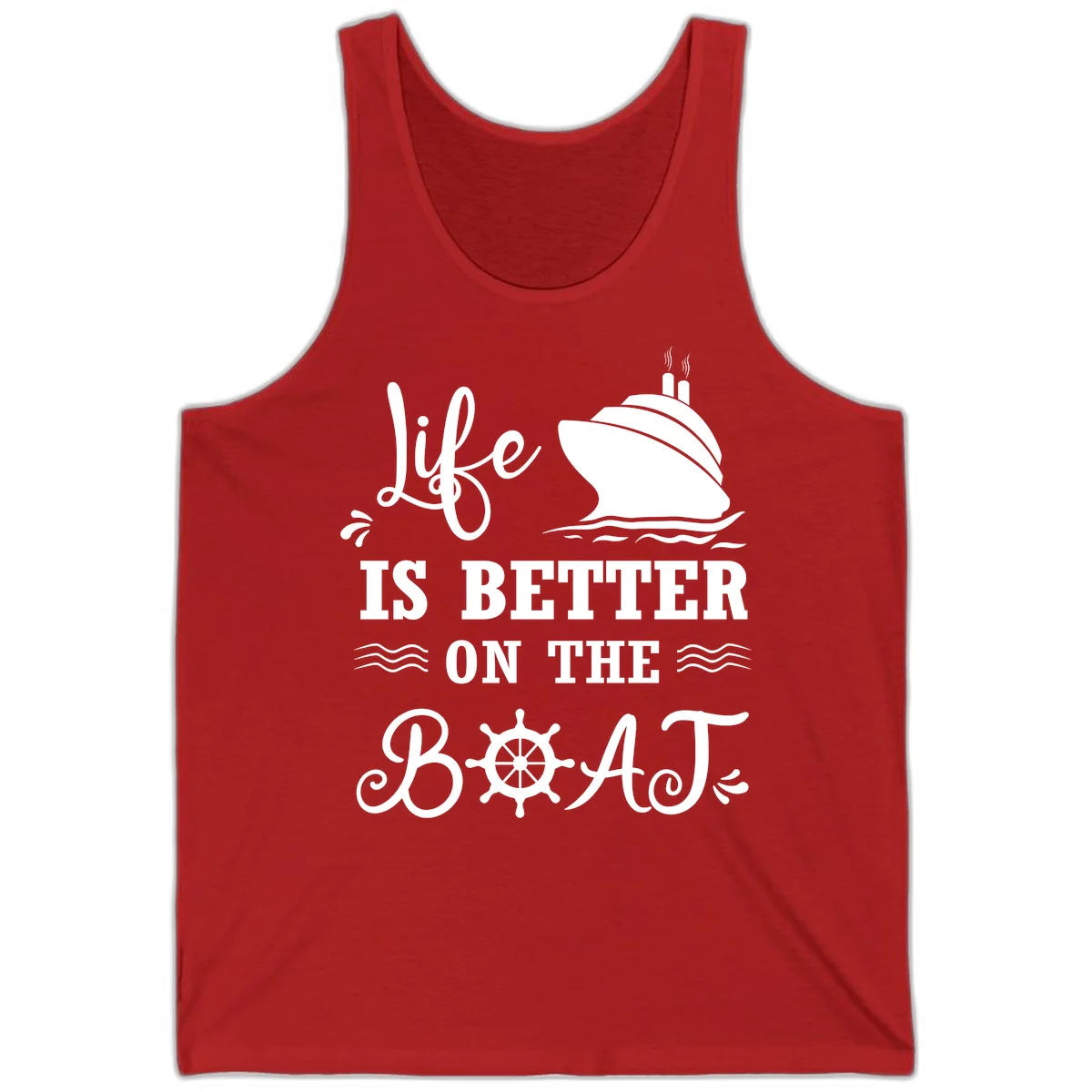 Life Is Better On The Boat Tank in Red