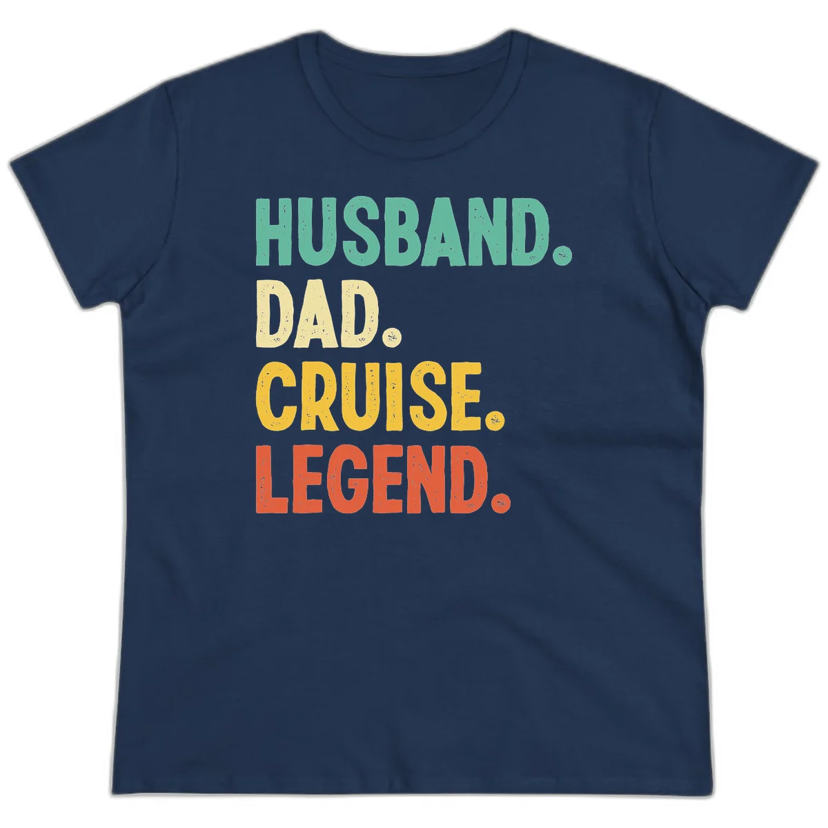 Husband Dad Cruise Legend Ladies Tee in Navy