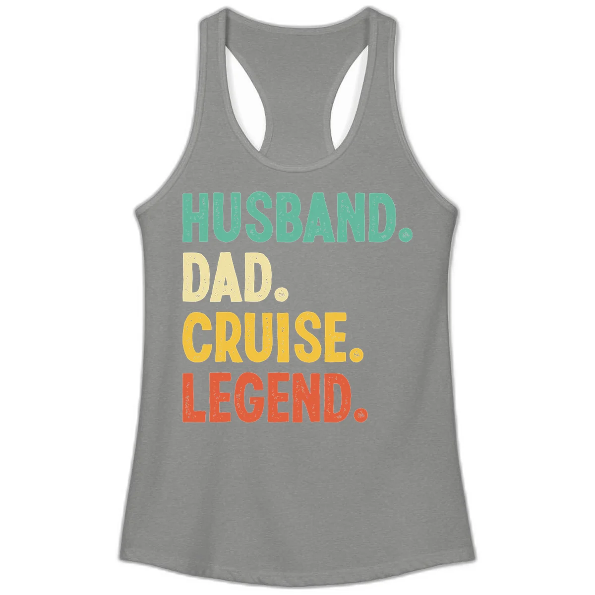 Husband Dad Cruise Legend Ladies Tank in Heather Grey
