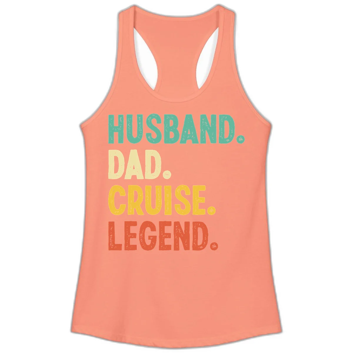 Husband Dad Cruise Legend Ladies Tank in Solid Light Orange