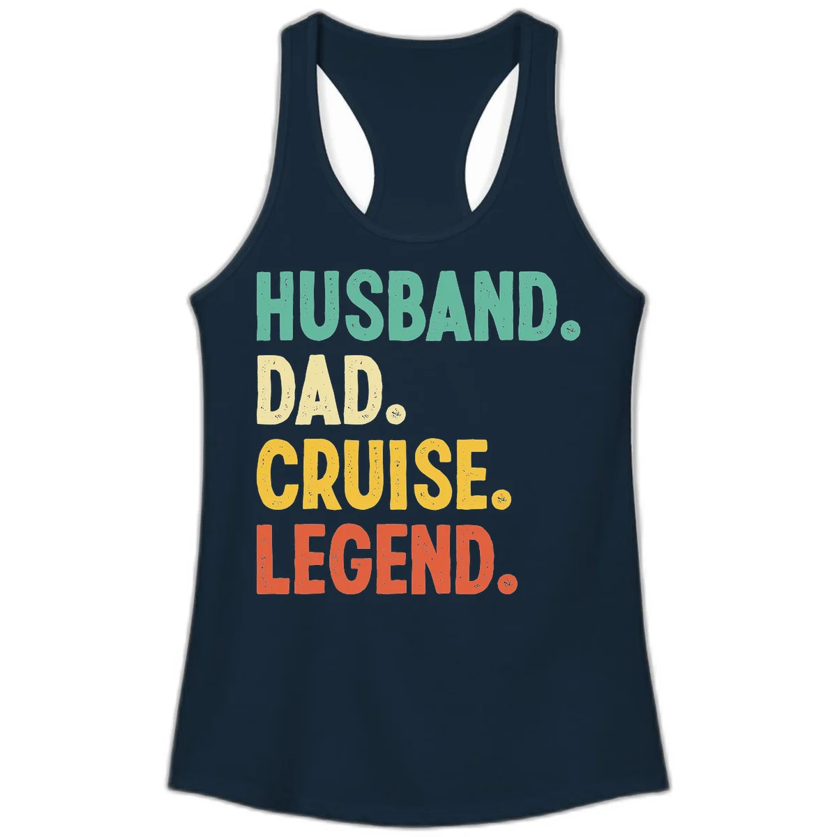 Husband Dad Cruise Legend Ladies Tank in Solid Midnight Navy