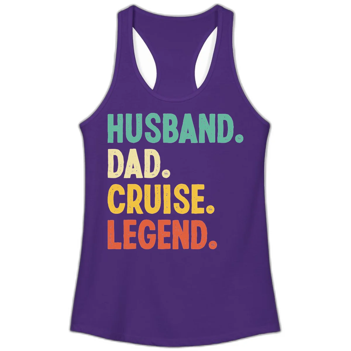 Husband Dad Cruise Legend Ladies Tank in Solid Purple Rush