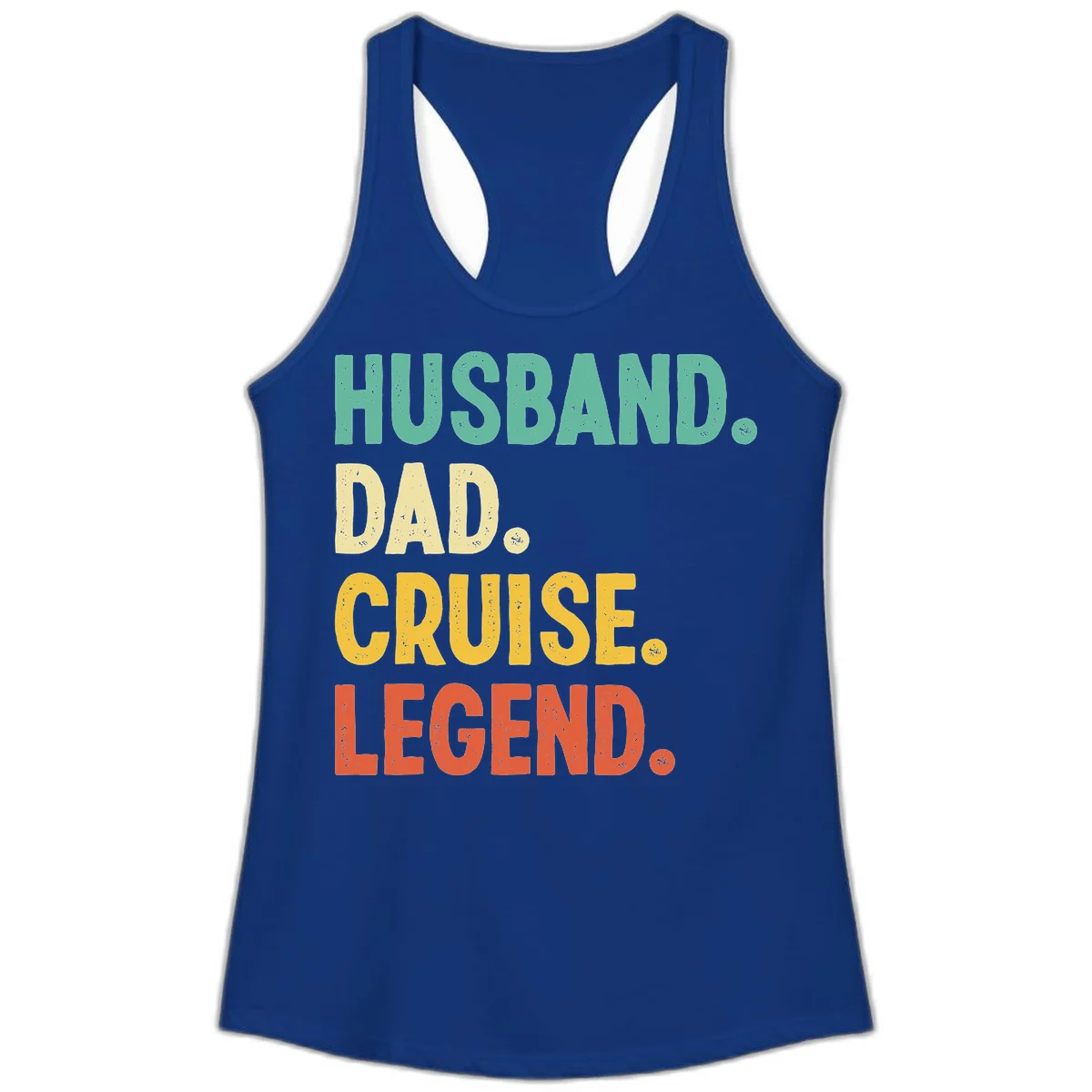 Husband Dad Cruise Legend Ladies Tank in Solid Royal
