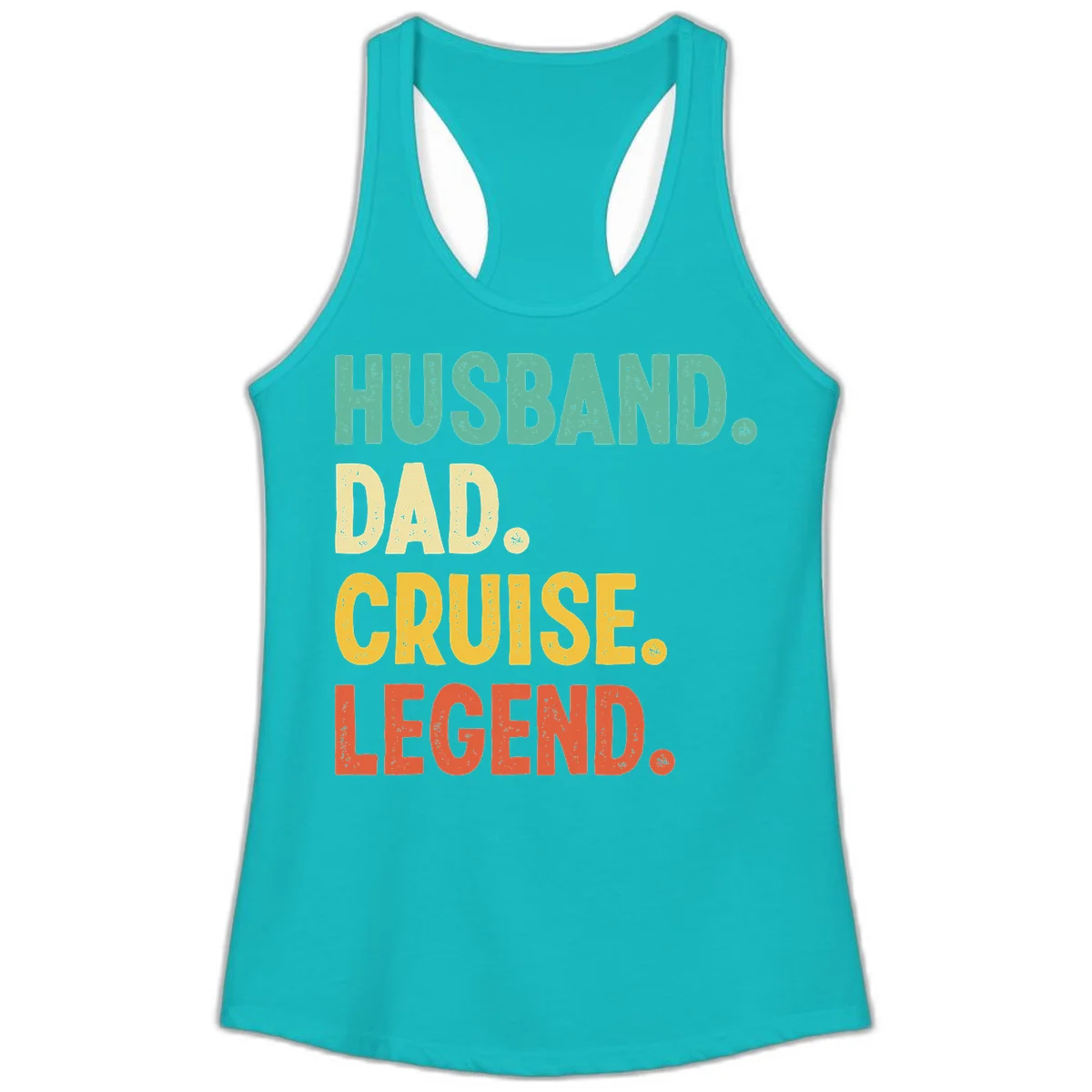 Husband Dad Cruise Legend Ladies Tank in Tahiti Blue