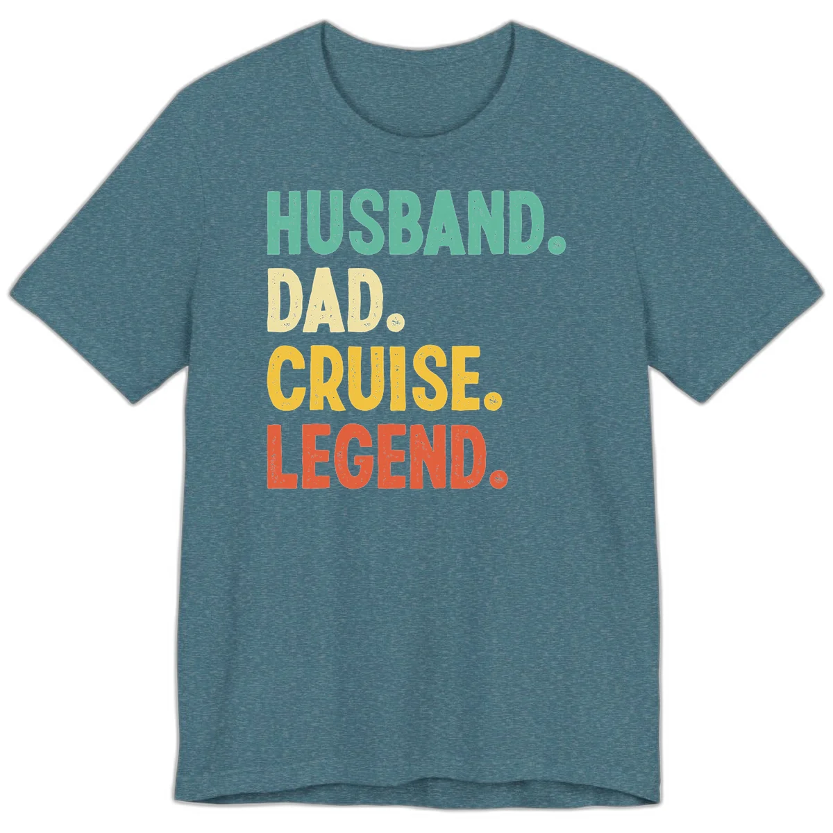 Husband Dad Cruise Legend Premium T-Shirt in Heather Deep Teal
