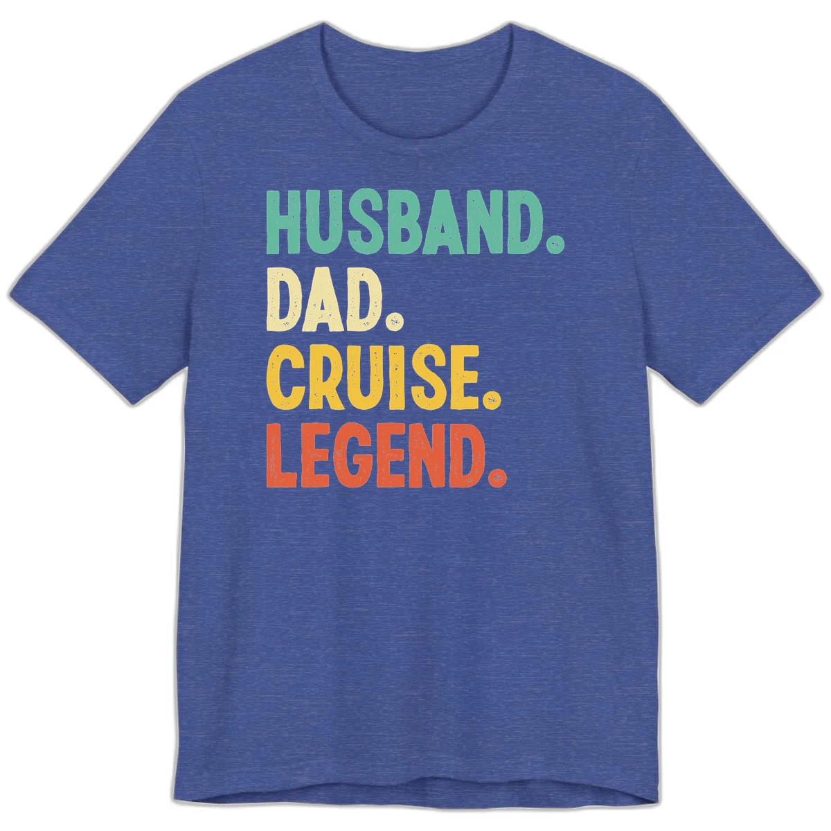 Husband Dad Cruise Legend Premium T-Shirt in Heather True Royal
