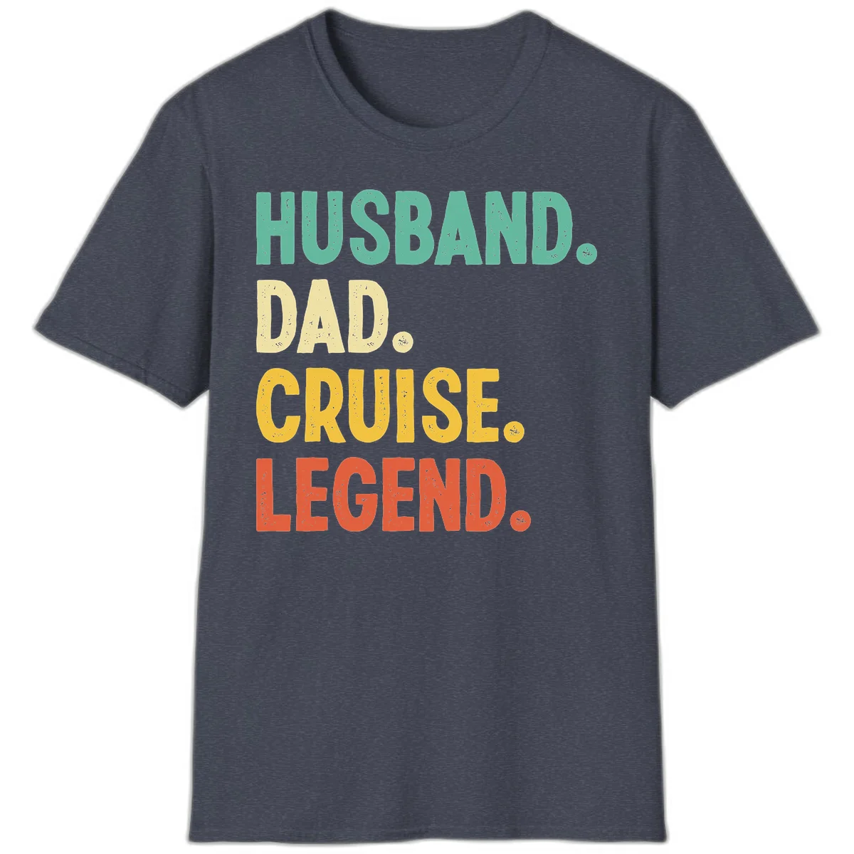 Husband Dad Cruise Legend T-Shirt in Heather Navy