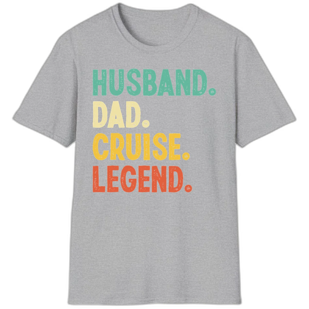 Husband Dad Cruise Legend T-Shirt in Sport Grey