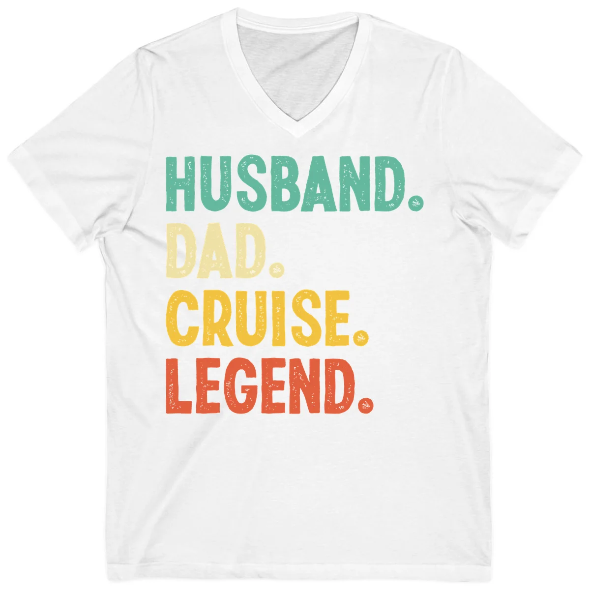 Husband Dad Cruise Legend V-Neck in White
