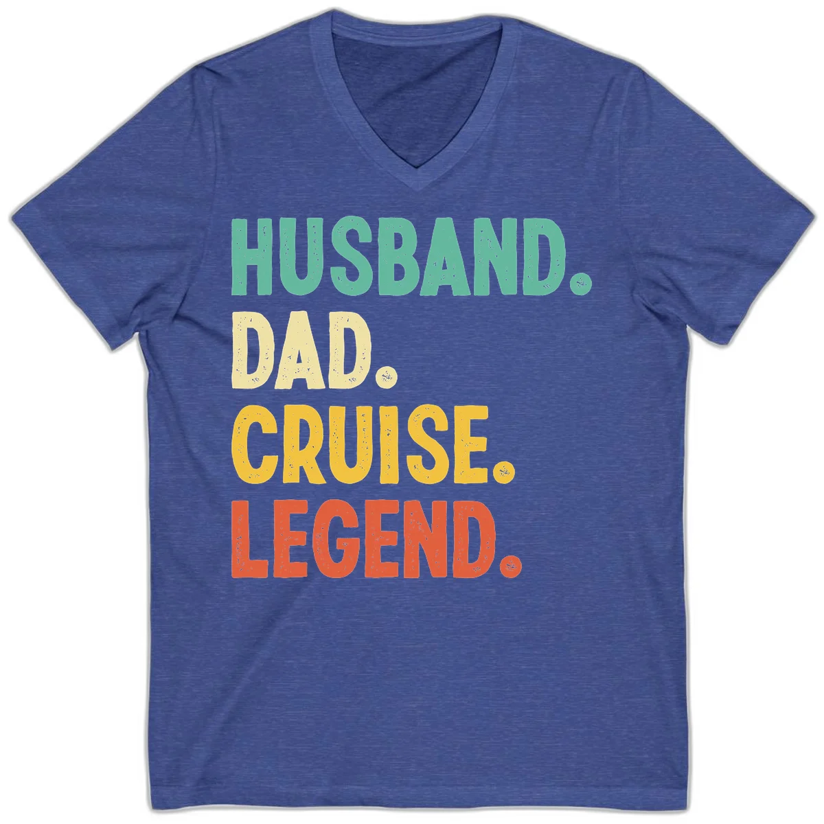 Husband Dad Cruise Legend V-Neck in Heather True Royal