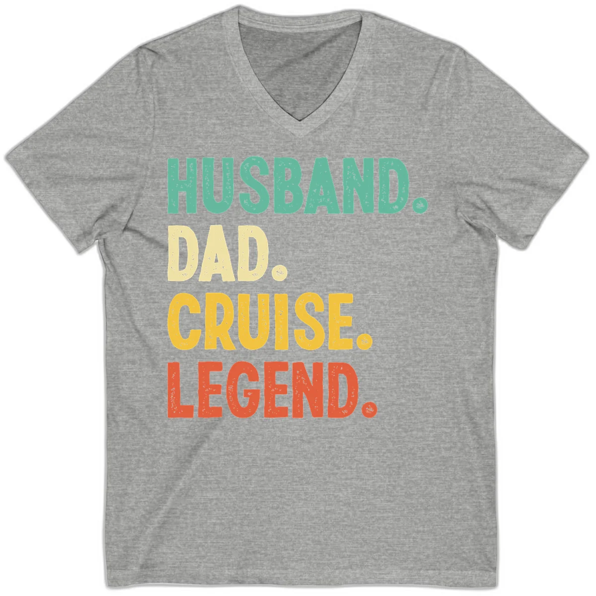 Husband Dad Cruise Legend V-Neck in Athletic Heather