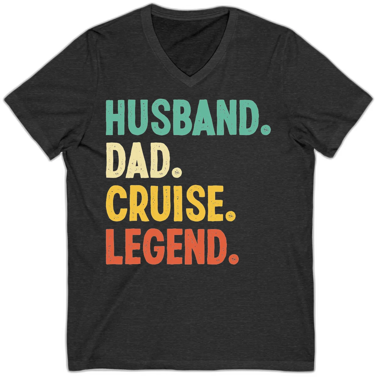 Husband Dad Cruise Legend V-Neck in Dark Grey Heather