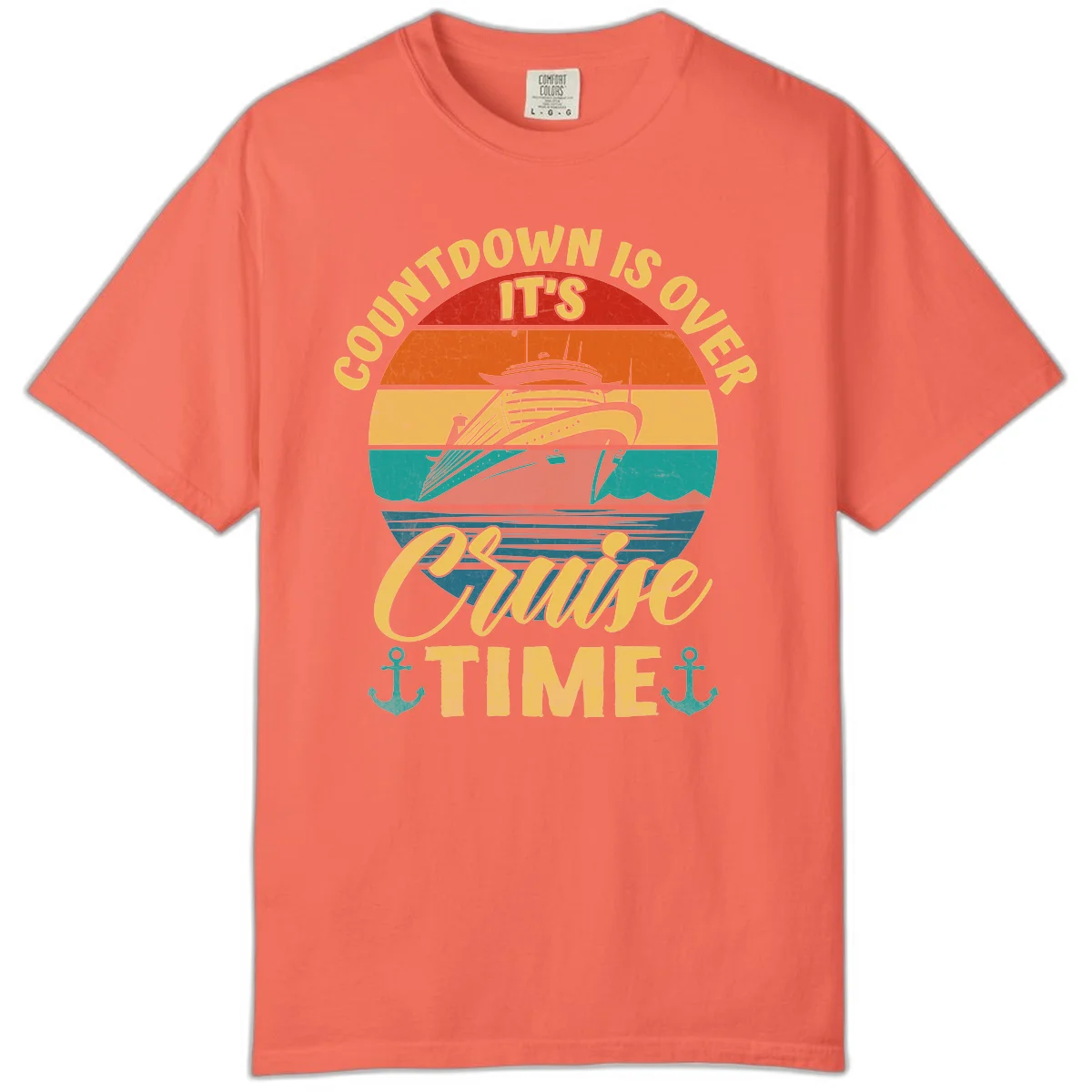 Countdown Is Over It's Cruise Time Comfort Color in Bright Salmon
