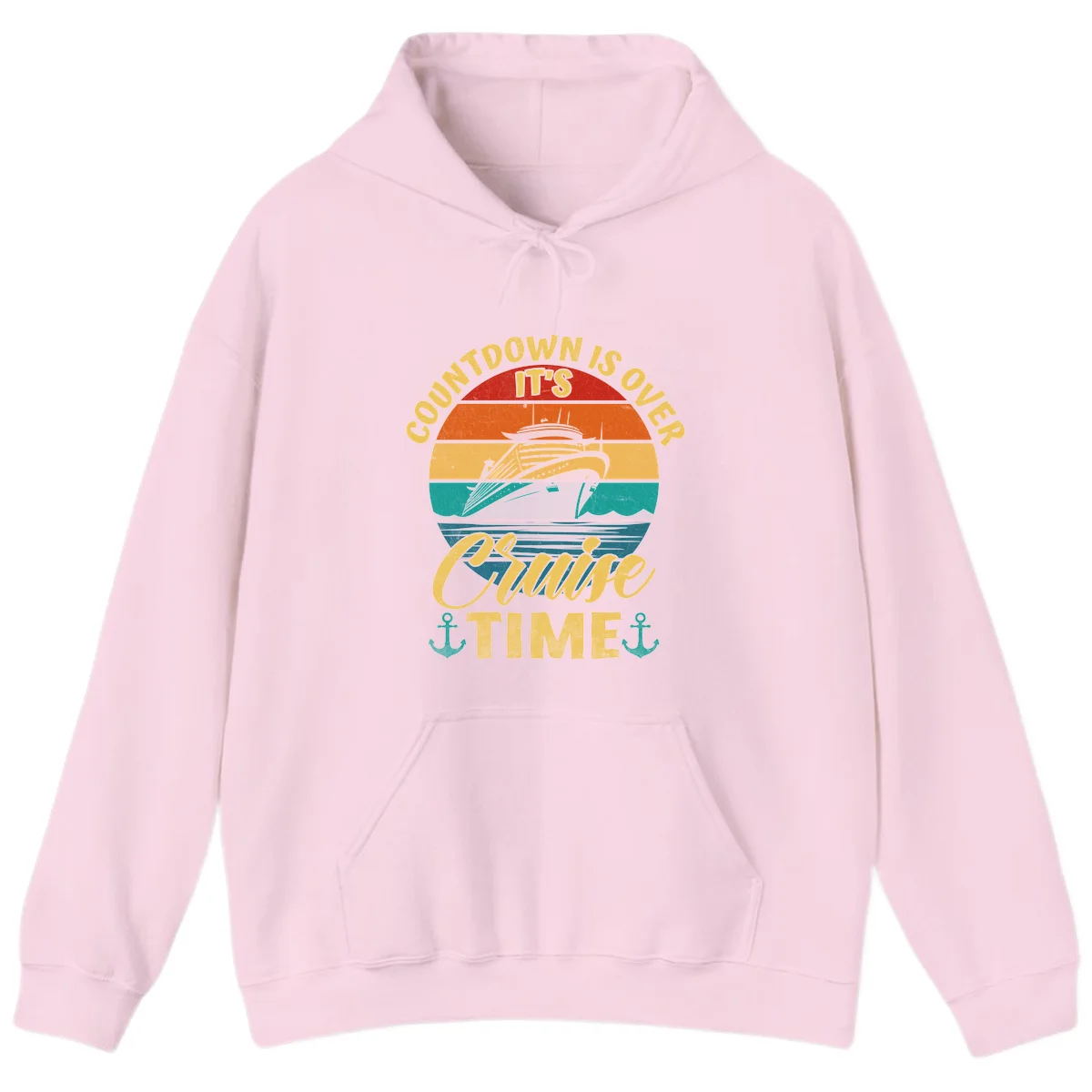 Countdown Is Over It's Cruise Time Hoodie in Light Pink