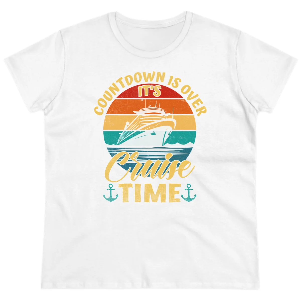 Countdown Is Over It's Cruise Time Ladies Tee in White