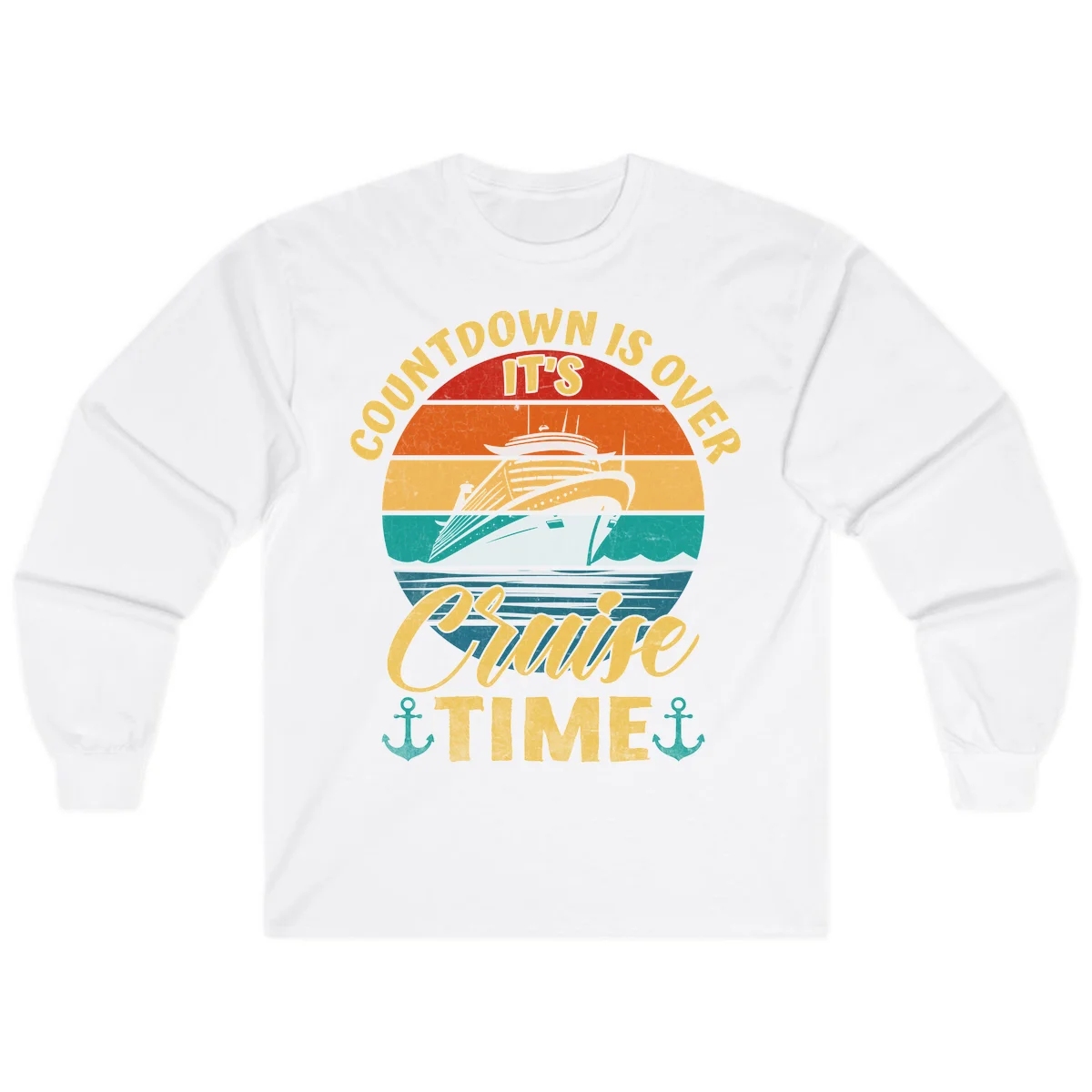 Countdown Is Over It's Cruise Time Long Sleeve in White