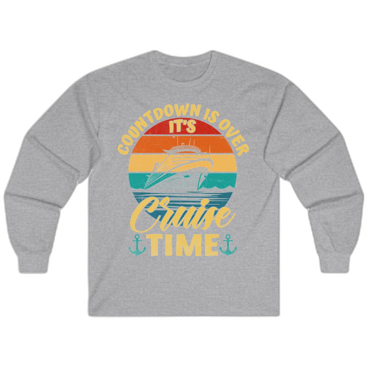 Countdown Is Over It's Cruise Time Long Sleeve in Sport Grey