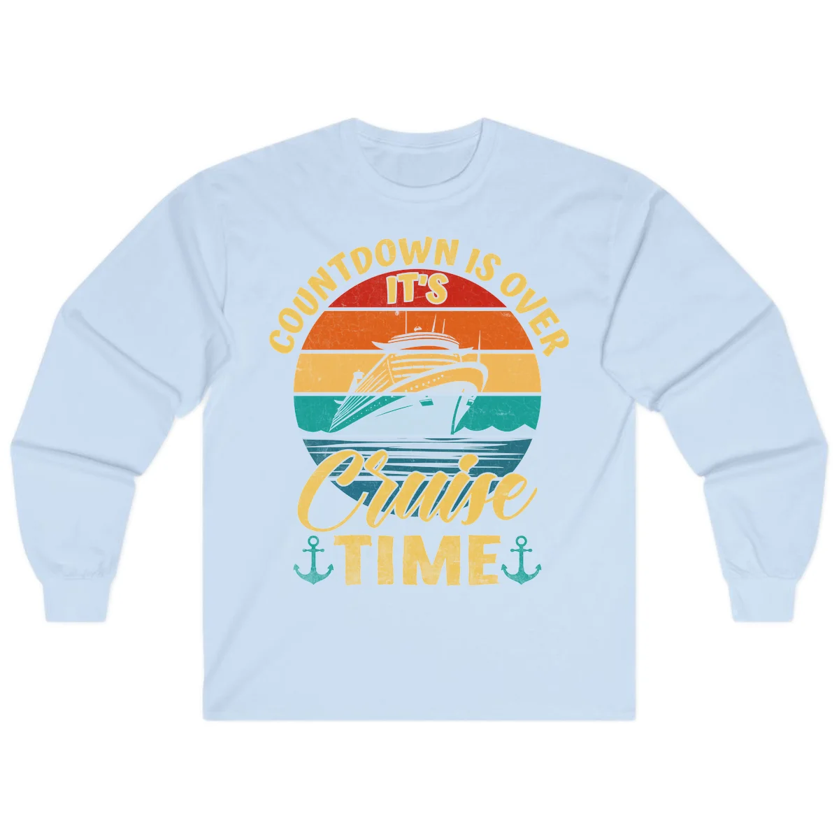 Countdown Is Over It's Cruise Time Long Sleeve in Light Blue