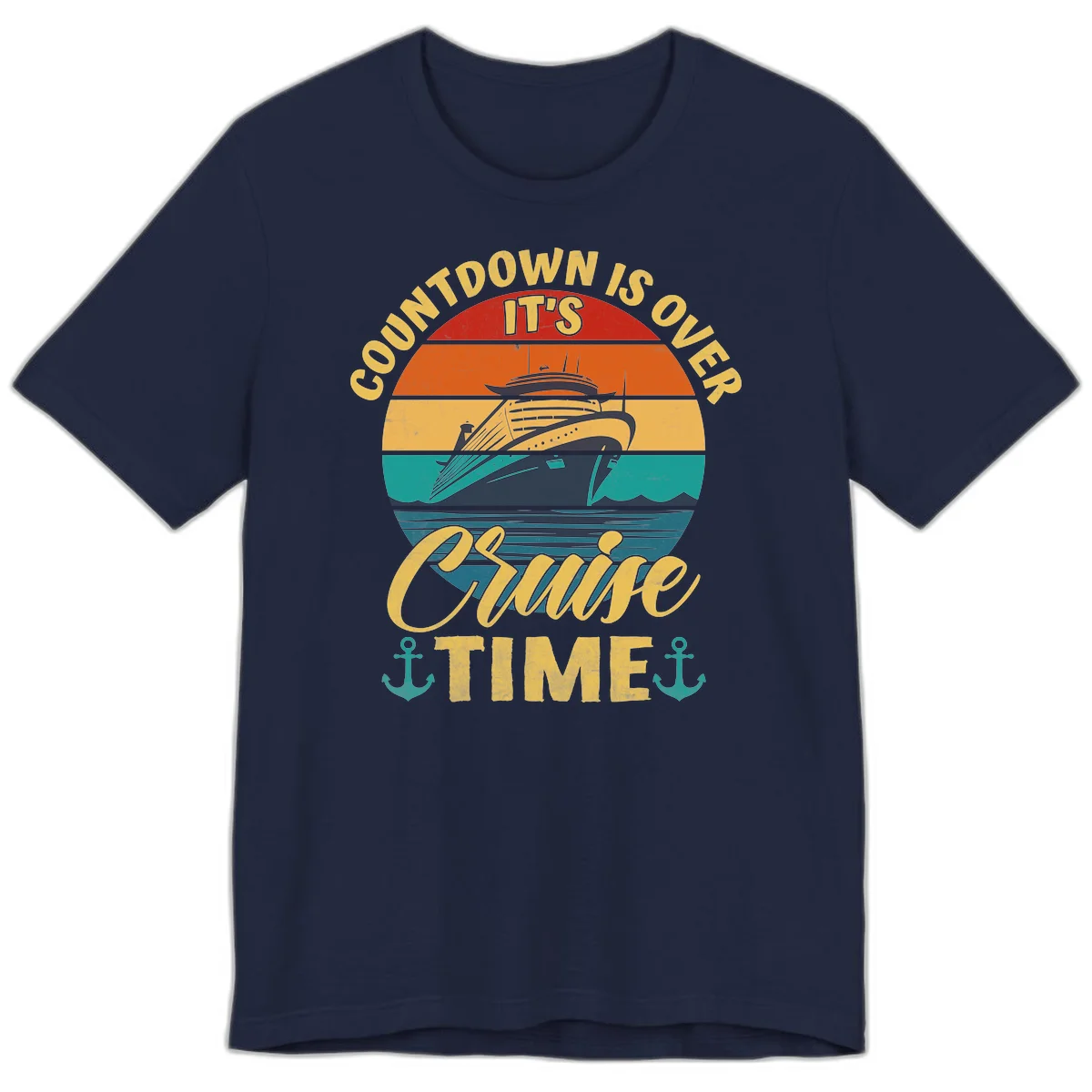 Countdown Is Over It's Cruise Time Premium T-Shirt in Navy