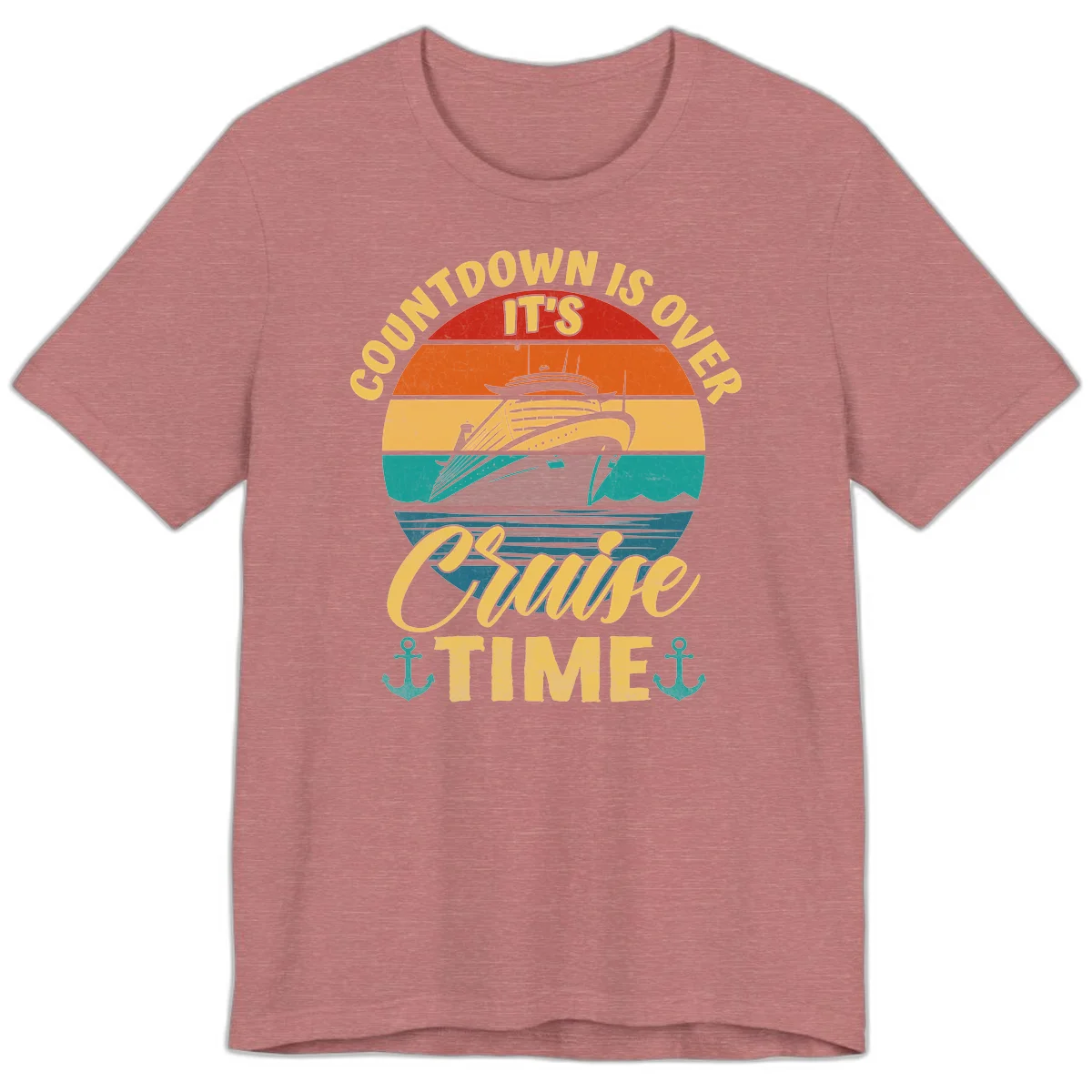 Countdown Is Over It's Cruise Time Premium T-Shirt in Heather Mauve