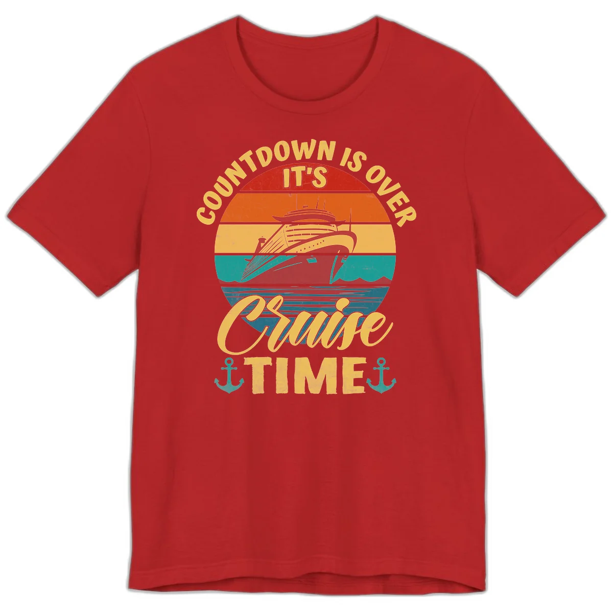 Countdown Is Over It's Cruise Time Premium T-Shirt in Red