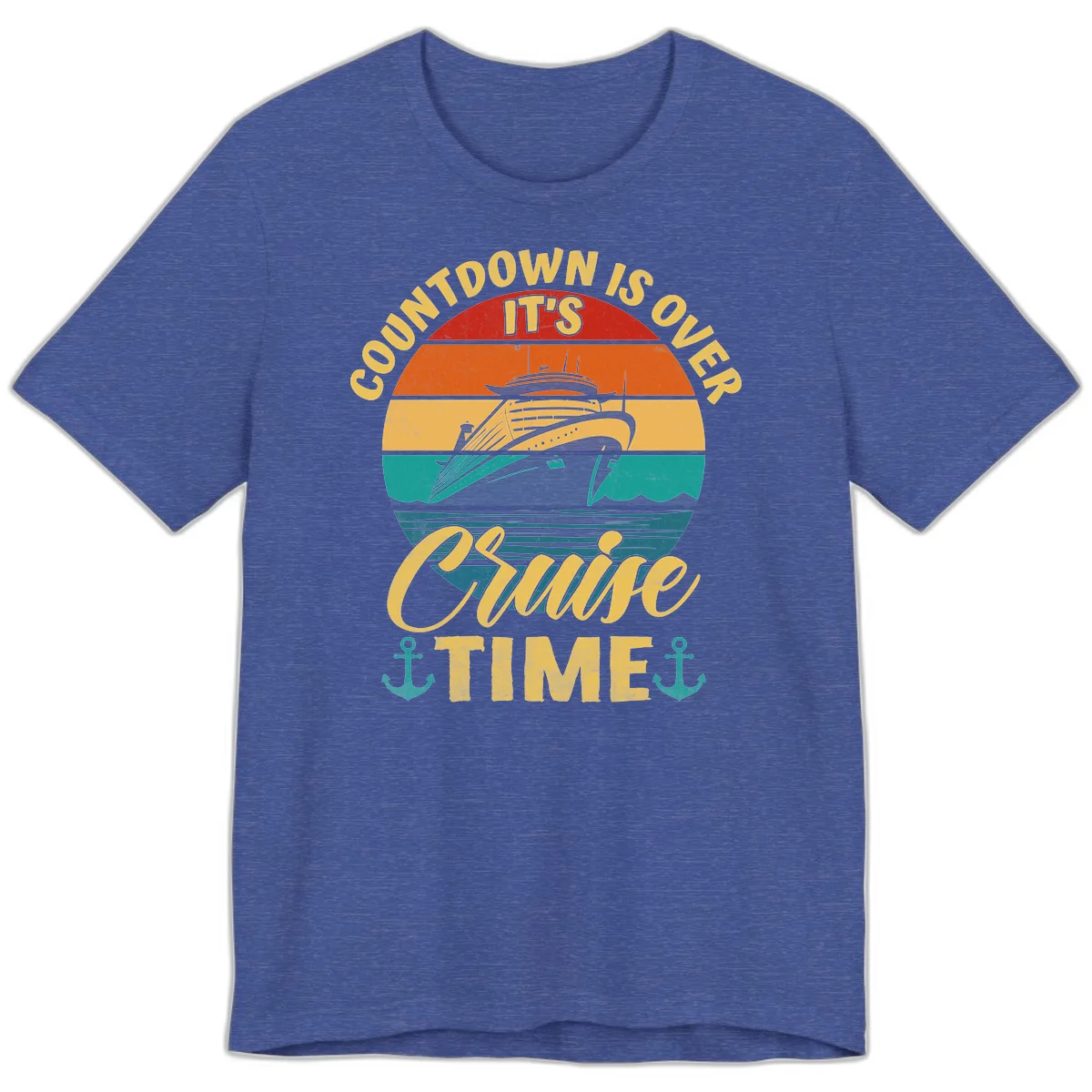 Countdown Is Over It's Cruise Time Premium T-Shirt in Heather True Royal