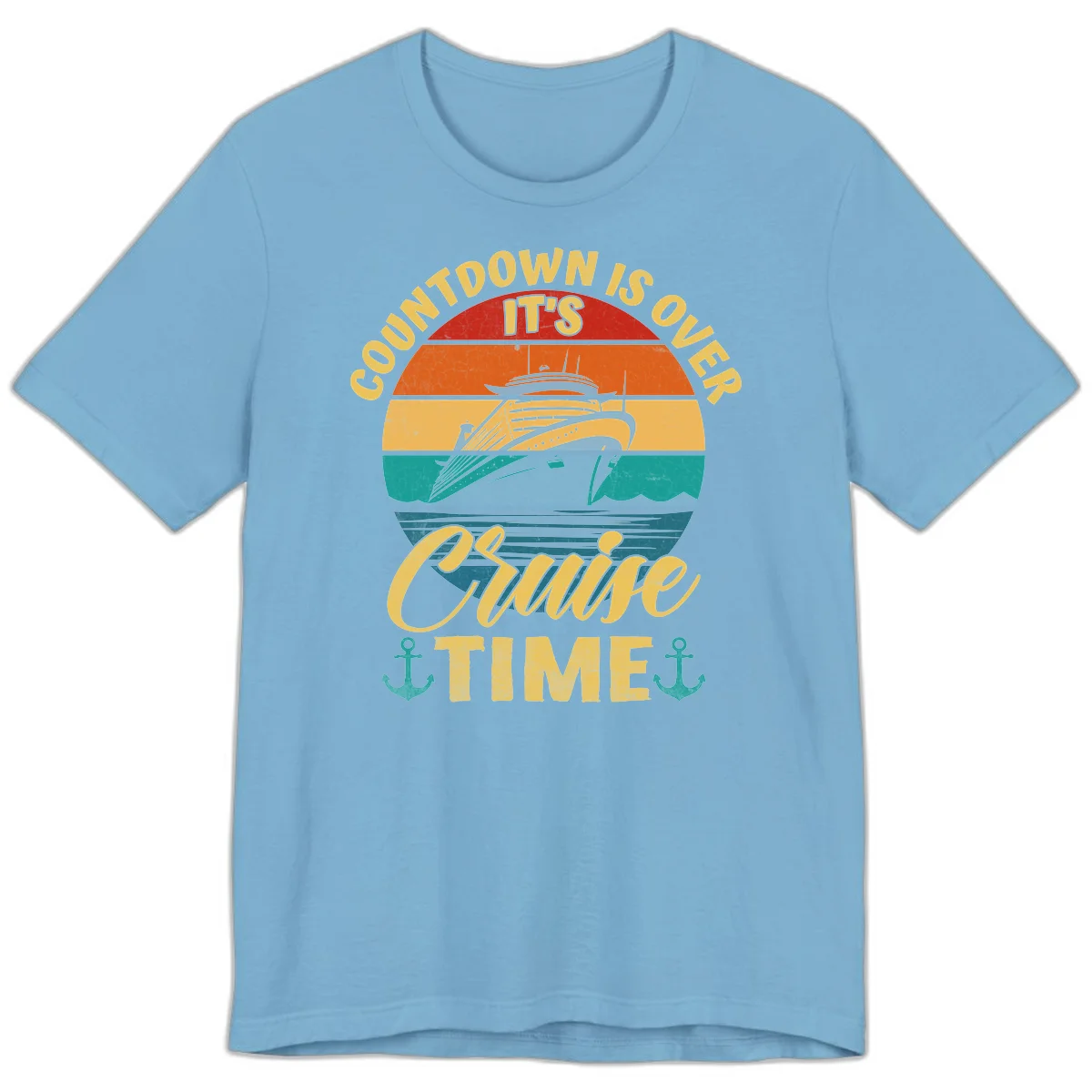 Countdown Is Over It's Cruise Time Premium T-Shirt in Ocean Blue
