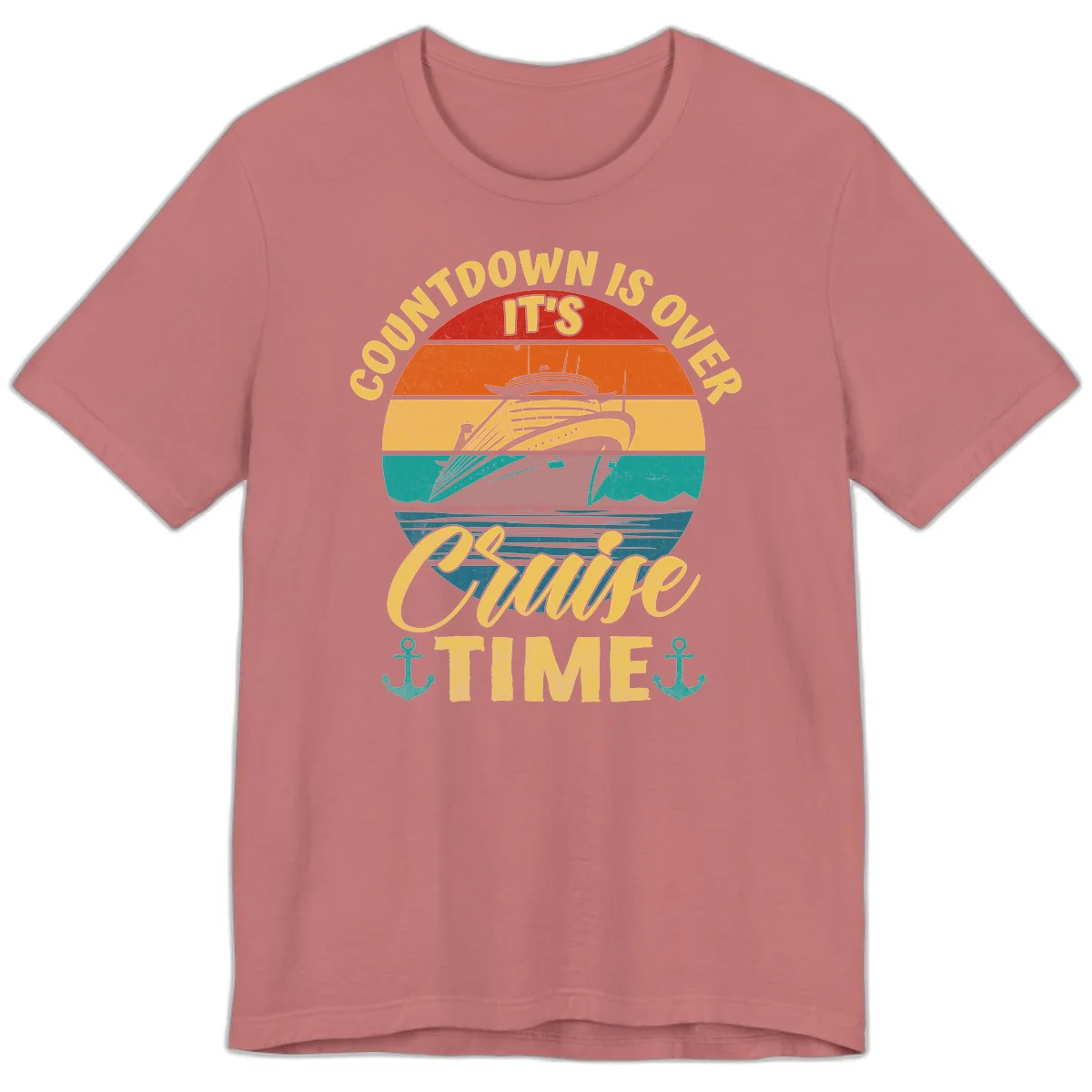 Countdown Is Over It's Cruise Time Premium T-Shirt in Mauve