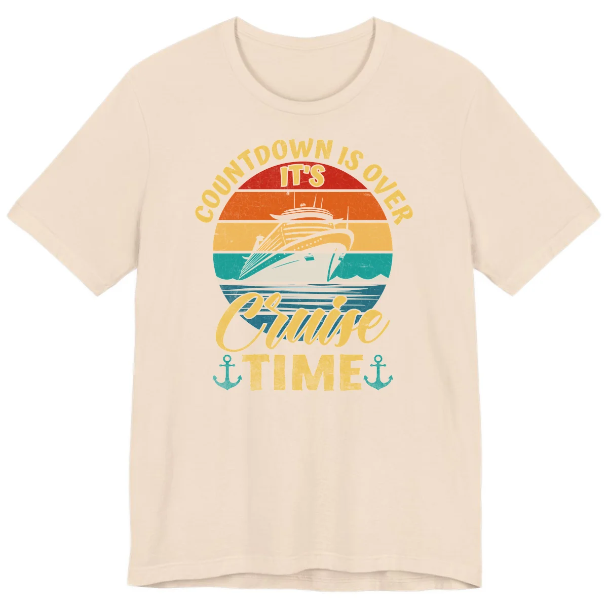 Countdown Is Over It's Cruise Time Premium T-Shirt in Soft Cream