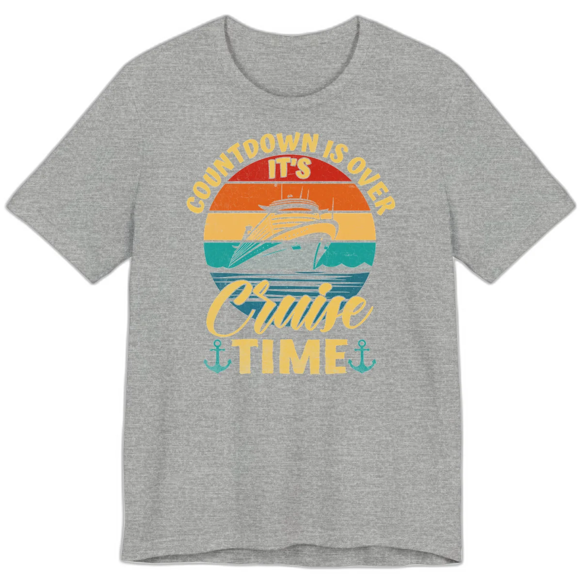 Countdown Is Over It's Cruise Time Premium T-Shirt in Athletic Heather