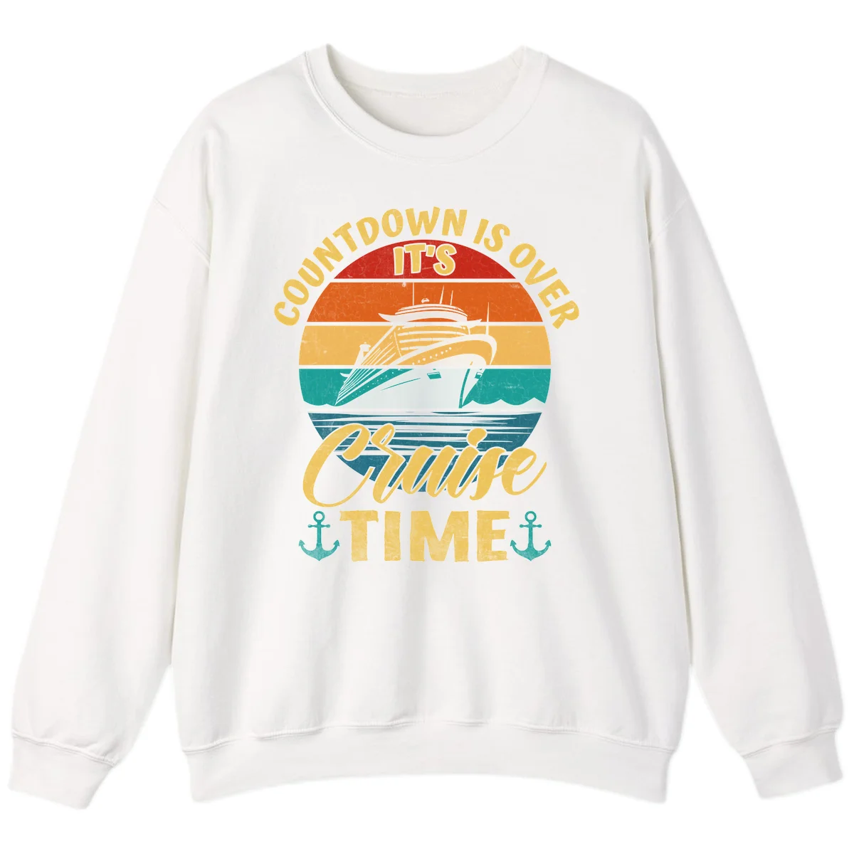 Countdown Is Over It's Cruise Time Sweatshirt in White