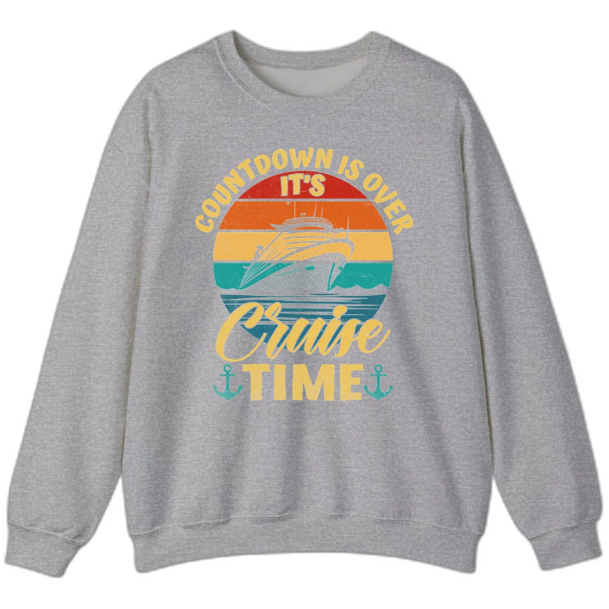 Countdown Is Over It's Cruise Time Sweatshirt in Sport Grey