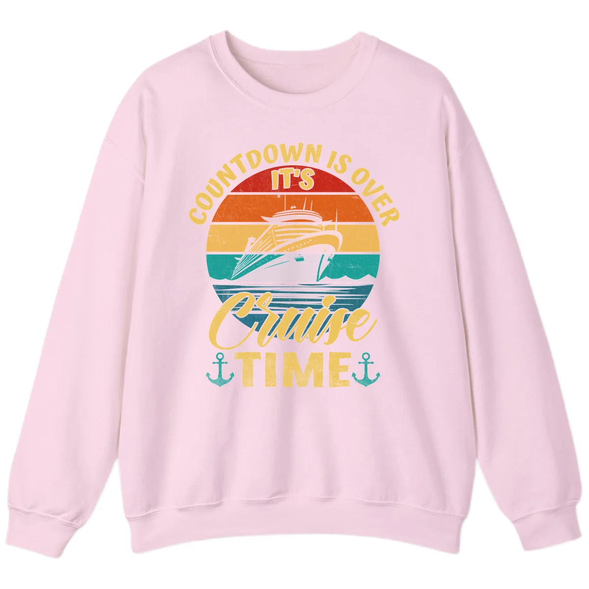 Countdown Is Over It's Cruise Time Sweatshirt in Light Pink