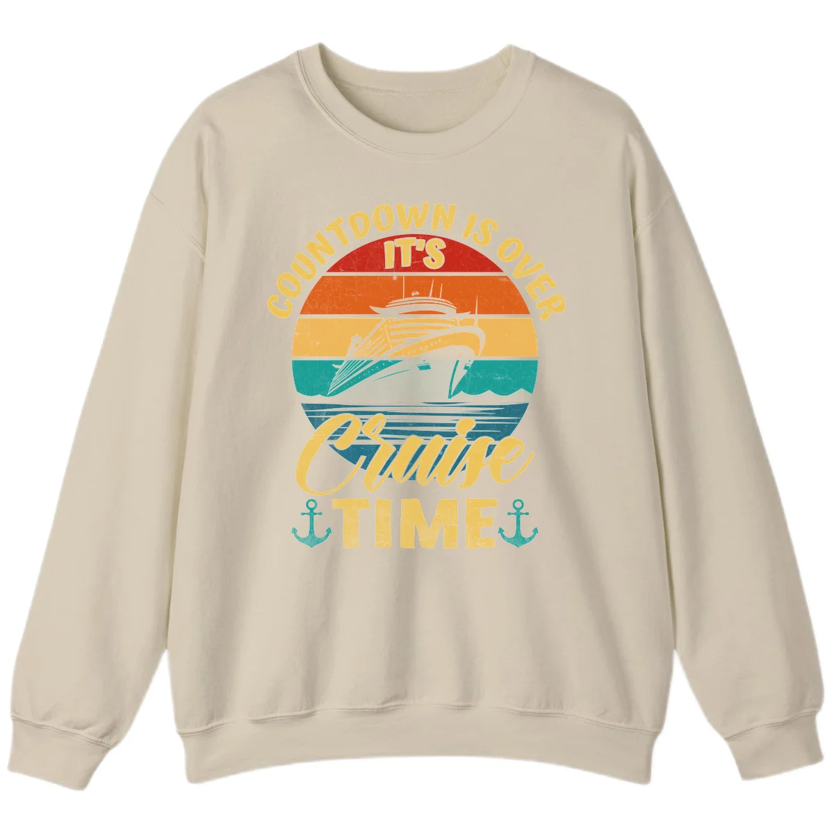 Countdown Is Over It's Cruise Time Sweatshirt in Sand