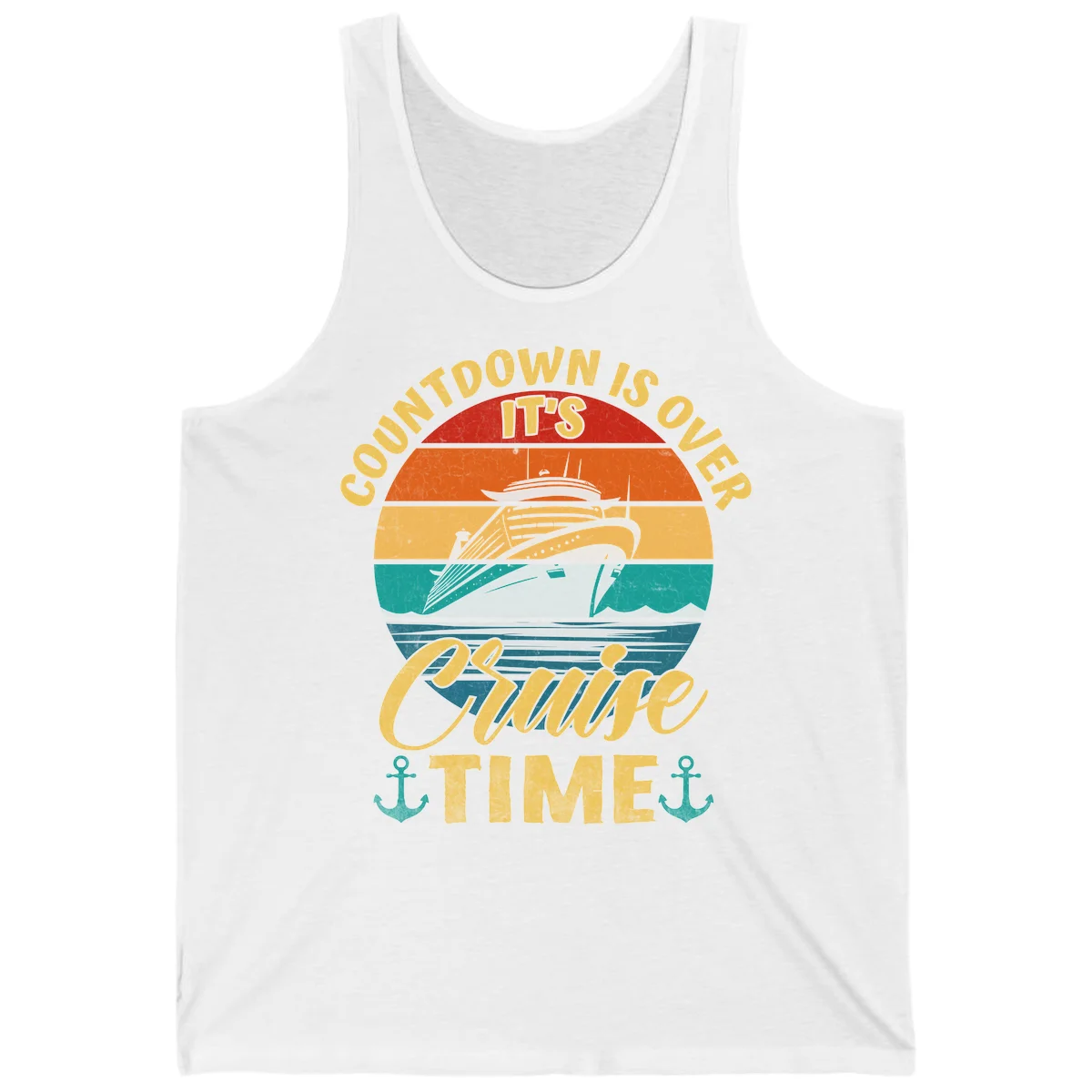 Countdown Is Over It's Cruise Time Tank in White