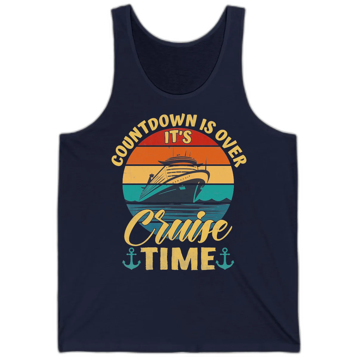 Countdown Is Over It's Cruise Time Tank in Navy