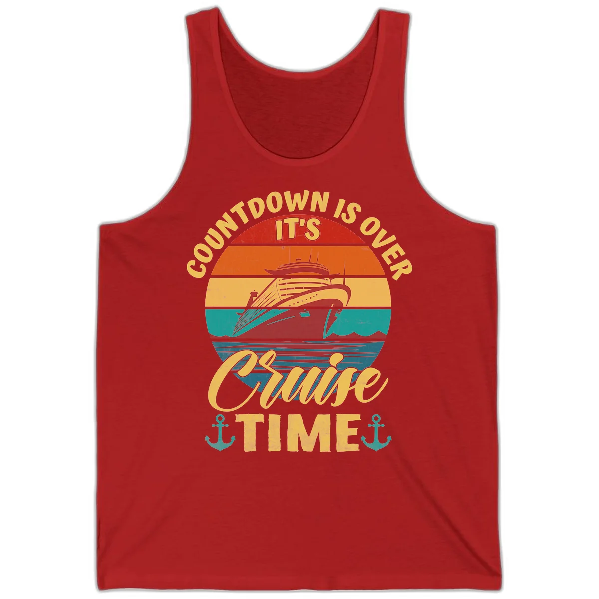 Countdown Is Over It's Cruise Time Tank in Red