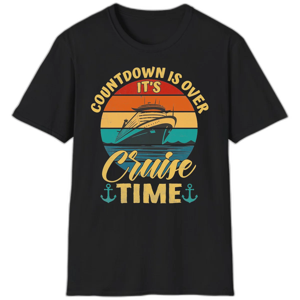 Countdown Is Over It's Cruise Time T-Shirt in Black
