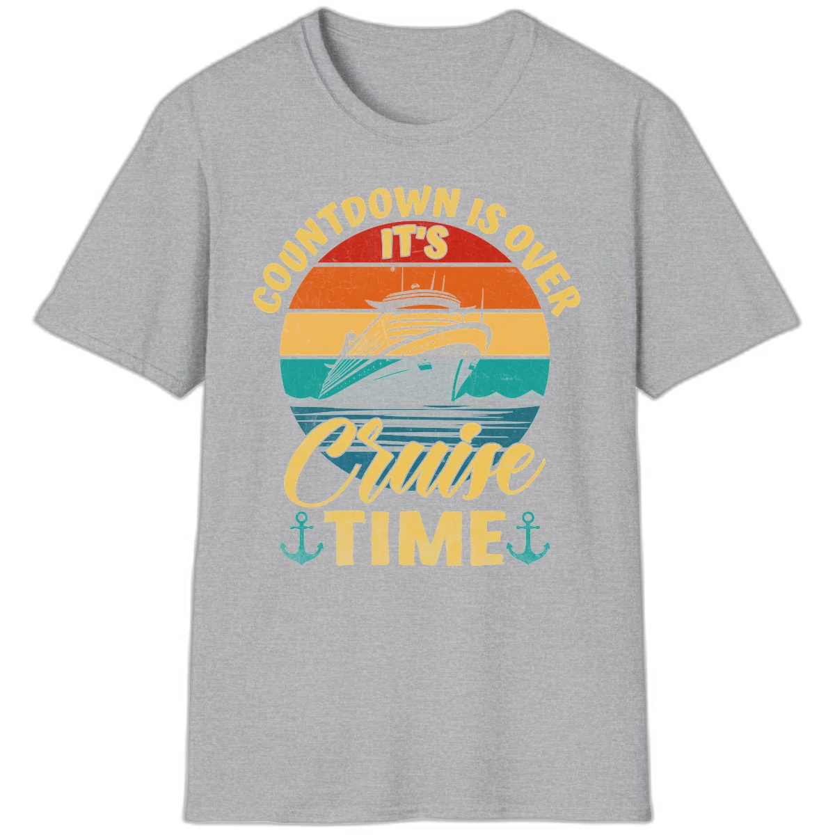 Countdown Is Over It's Cruise Time T-Shirt in Sport Grey