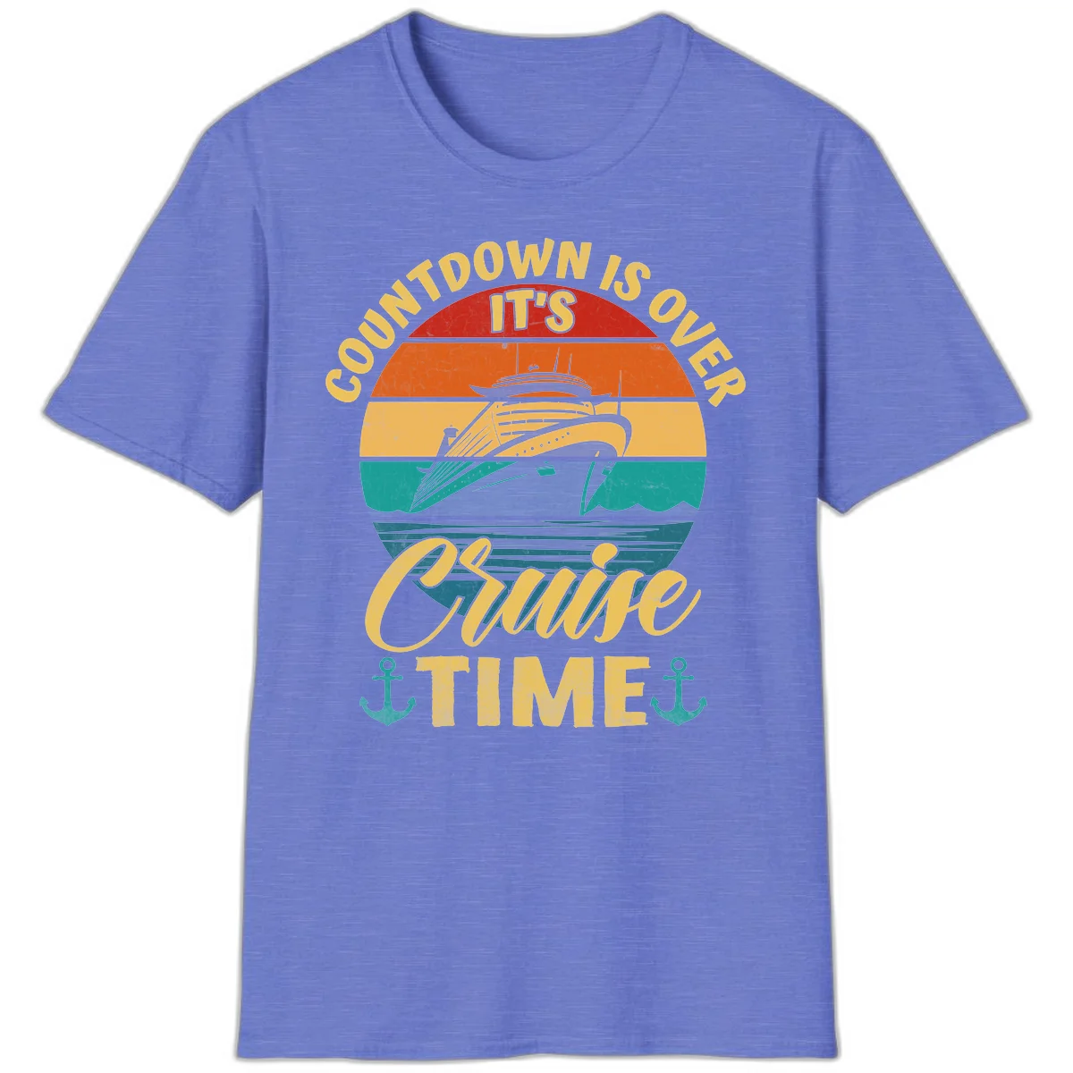 Countdown Is Over It's Cruise Time T-Shirt in Heather Royal