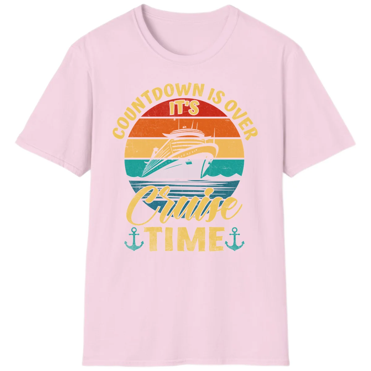 Countdown Is Over It's Cruise Time T-Shirt in Light Pink