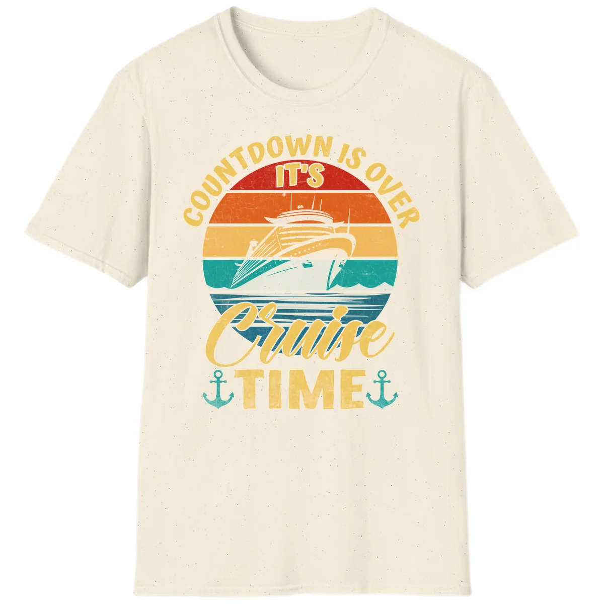 Countdown Is Over It's Cruise Time T-Shirt in Natural