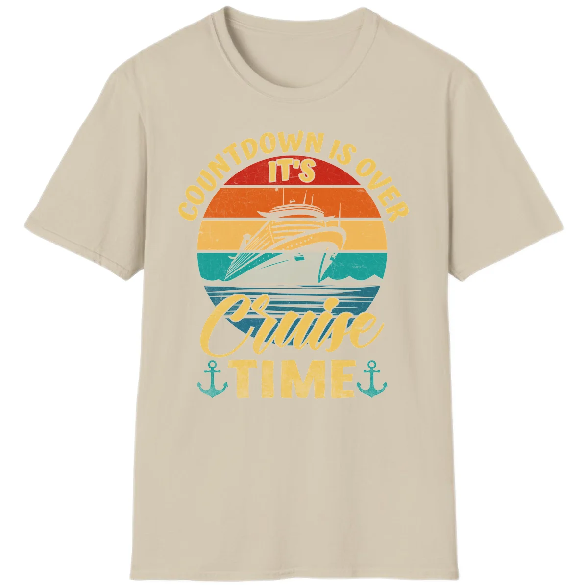 Countdown Is Over It's Cruise Time T-Shirt in Sand