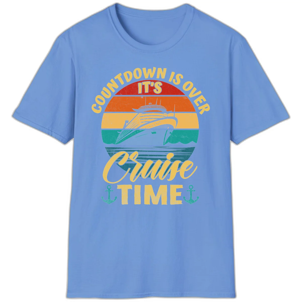 Countdown Is Over It's Cruise Time T-Shirt in Carolina Blue
