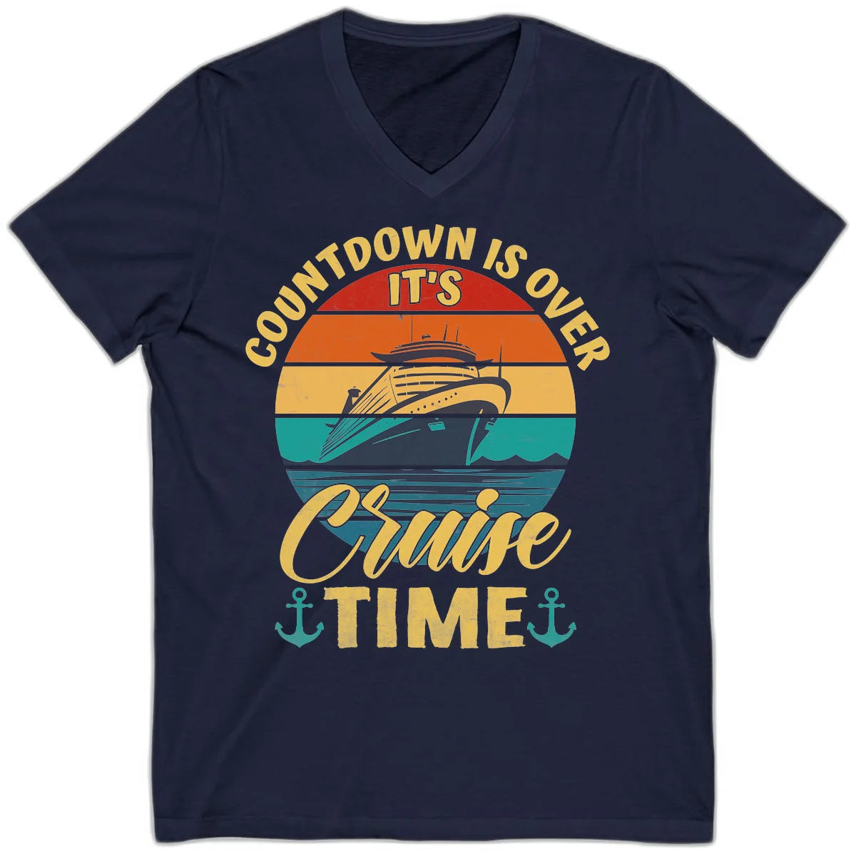 Countdown Is Over It's Cruise Time V-Neck in Navy